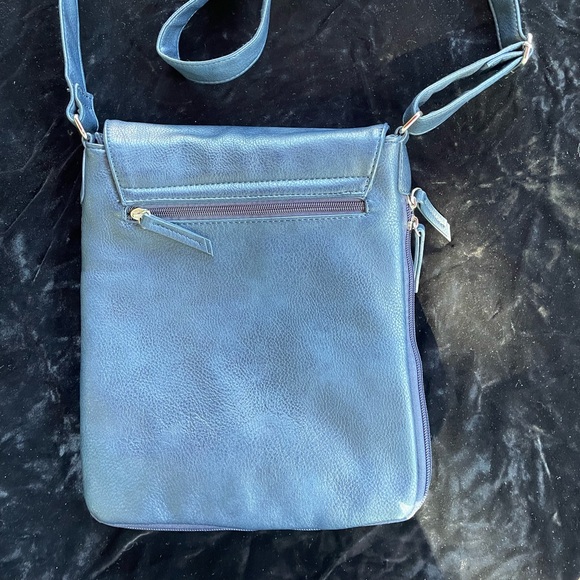 Blue leather crossbody bag - Picture 5 of 8